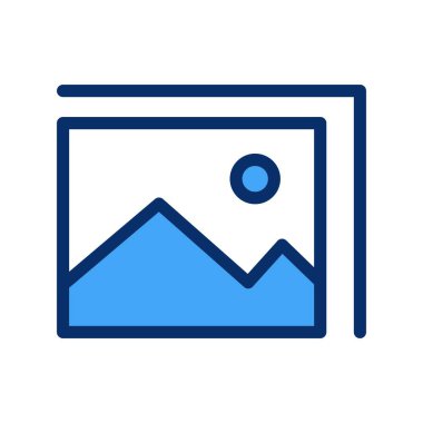 Beyaz arkaplanda vektör galerisi düz simgesi