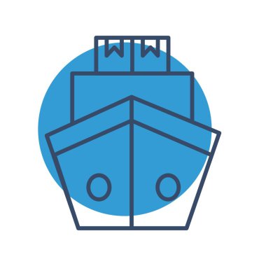 Beyaz arkaplanda izole edilmiş gemi simgesi. seyahat sembolü çizimi.