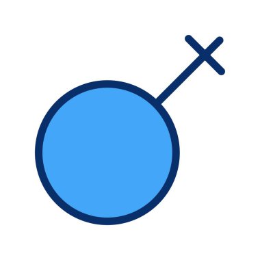 Mavi ve beyaz bir ikonun vektör illüstrasyonu