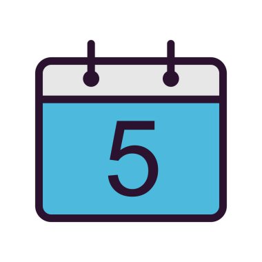 Beyaz arkaplanda vektör takvimi düz simgesi