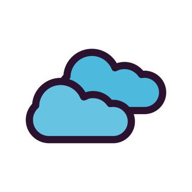 Beyaz arkaplanda düz bulut simgesi