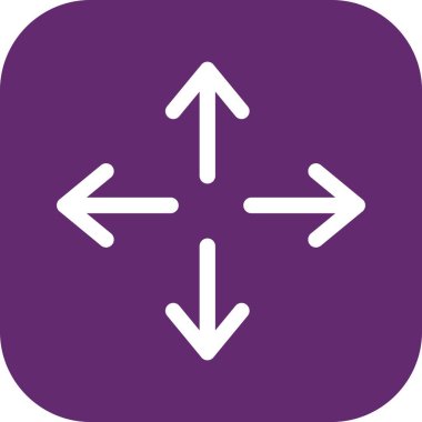 Beyaz arkaplanda vektör yönündeki düz simge