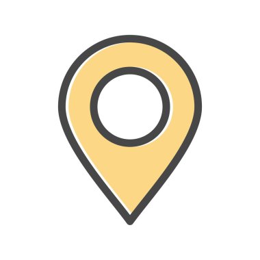 Beyaz arkaplanda vektör konumu düz simgesi