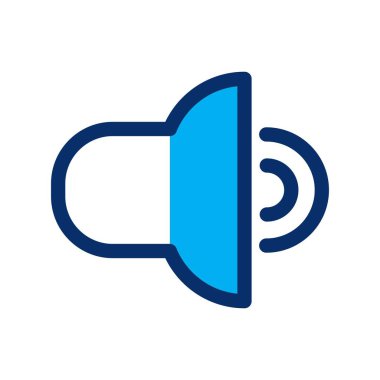  Beyaz arkaplanda vektör sözcüsü düz simgesi