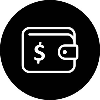 Beyaz arkaplanda vektör cüzdanı düz simgesi