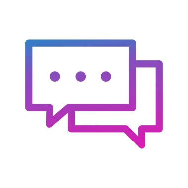 Beyaz arkaplanda Chat düz simgesi