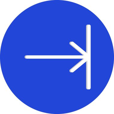 Beyaz arkaplanda sağ düz simge