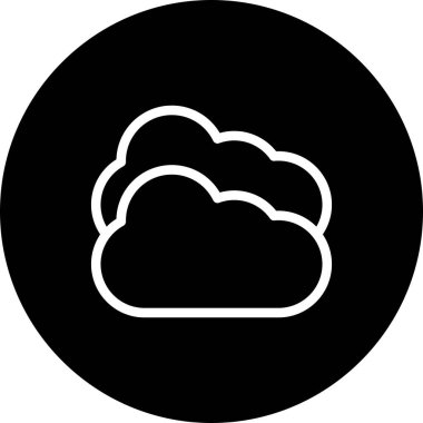 Beyaz arkaplanda düz bulut simgesi