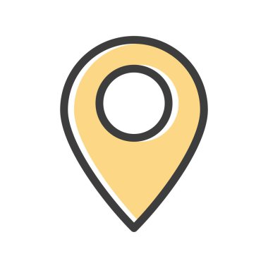 Beyaz arkaplanda vektör konumu düz simgesi