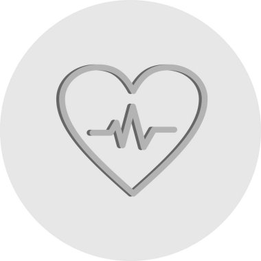 kalp atışı simgesi, vektör illüstrasyonu