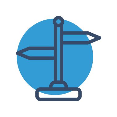 Beyaz arkaplanda vektör yönündeki düz simge