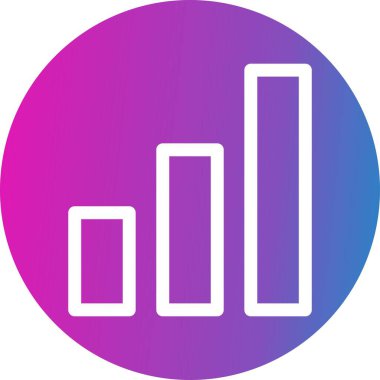 Beyaz arkaplan üzerindeki Graph düz simgesi