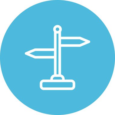 Beyaz arkaplanda vektör yönündeki düz simge