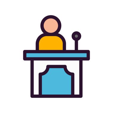 Vektör tanık düz simgesi