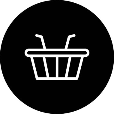 Beyaz arkaplanda Basket düz simgesi