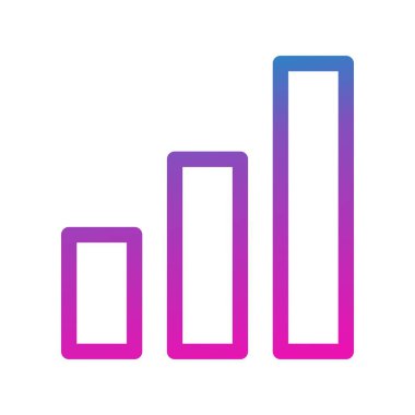 Beyaz arkaplan üzerindeki Graph düz simgesi