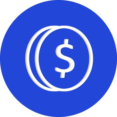 Beyaz arkaplanda sikke düz simgesi