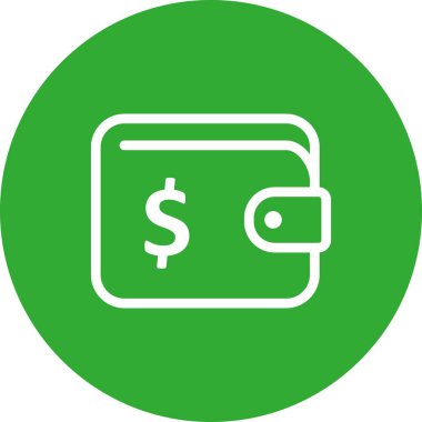 Beyaz arkaplanda vektör cüzdanı düz simgesi