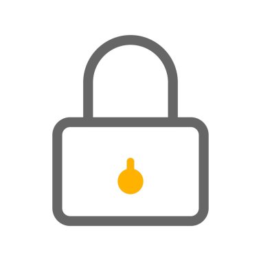 Beyaz arkaplanda düz simge kilitle