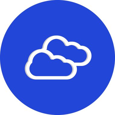 Beyaz arkaplanda düz bulut simgesi