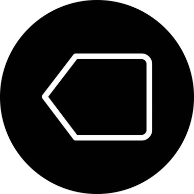 Beyaz arkaplanda sol düz simge