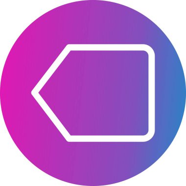 Beyaz arkaplanda sol düz simge