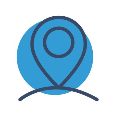 Beyaz arkaplanda vektör konumu düz simgesi