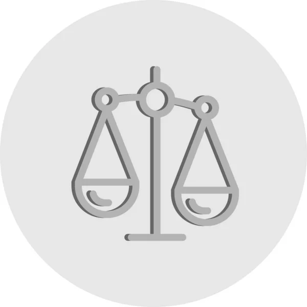 Значок Вектора Линии Правосудия — стоковый вектор