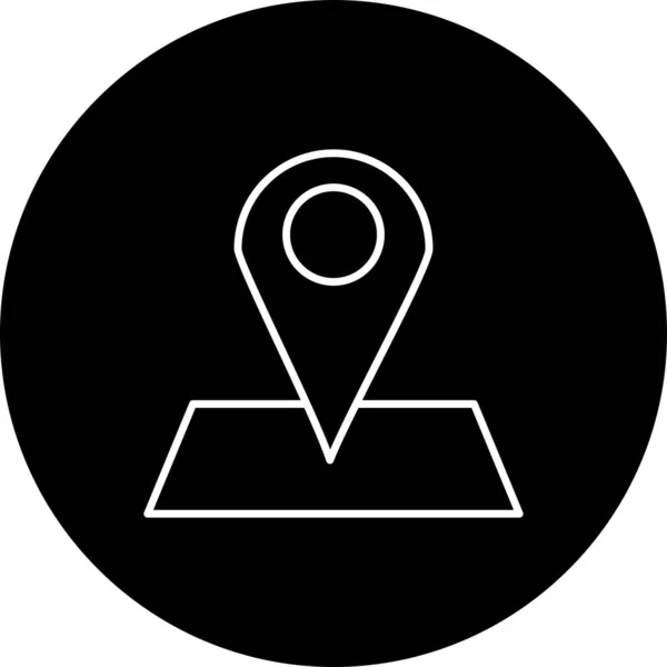 黒の背景に地図のアイコン — ストックベクタ