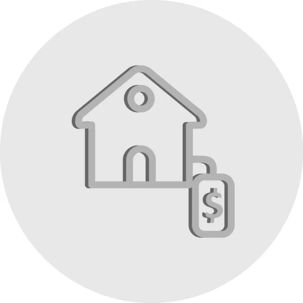 Icône Vectorielle Dollar House — Image vectorielle