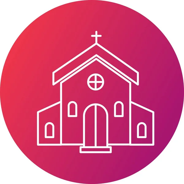 Kerk Icoon Religieus Symbool Vectorillustratie — Stockvector