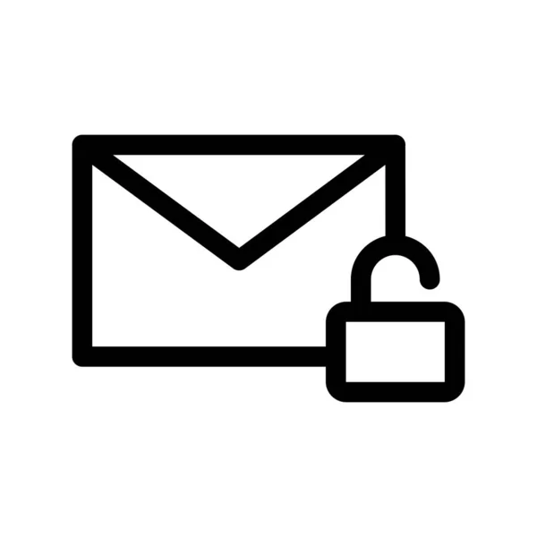 Vecteur Déverrouiller Icône Mail — Image vectorielle