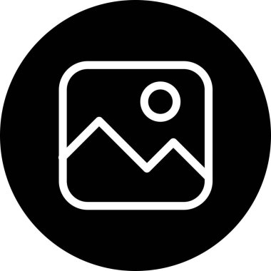 Beyaz arkaplanda vektör galerisi düz simgesi