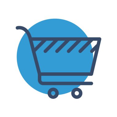 Alışveriş arabası simgesi, vektör illüstrasyonu