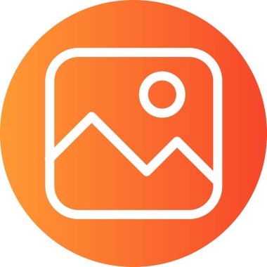 Beyaz arkaplanda vektör galerisi düz simgesi