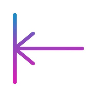 Beyaz arkaplanda sol düz simge