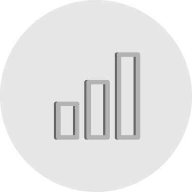 Beyaz arkaplan üzerindeki Graph düz simgesi