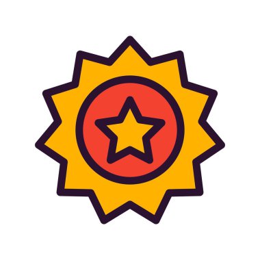  Beyaz arkaplanda vektör ödülü düz simgesi