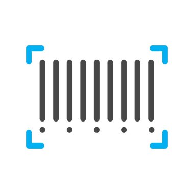  Beyaz arkaplandaki vektör Barkod düz simgesi