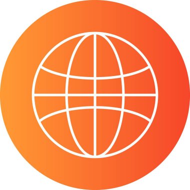 Beyaz arkaplanda Küresel düz simge