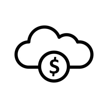 vektör Bulut para simgesi 