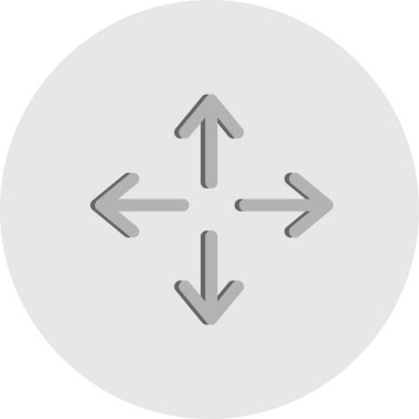 Beyaz arkaplanda vektör yönündeki düz simge