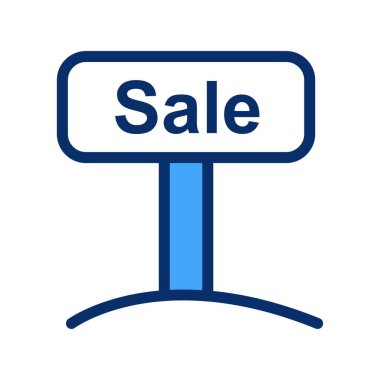 Beyaz arkaplanda vektör satışı simgesi