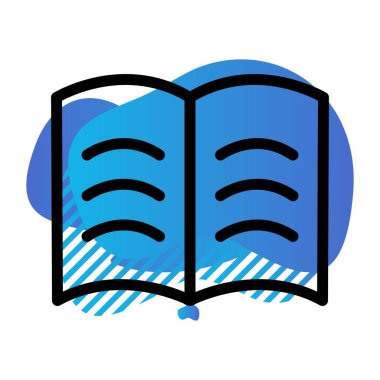 Beyaz arkaplanda vektör Kitabı düz simgesi