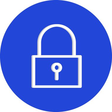 Beyaz arkaplanda düz simge kilitle