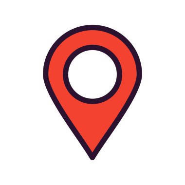 Beyaz arkaplanda vektör konumu düz simgesi