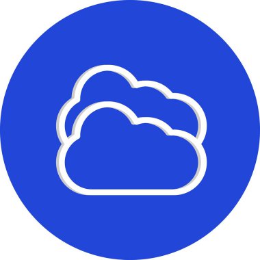 Beyaz arkaplanda düz bulut simgesi