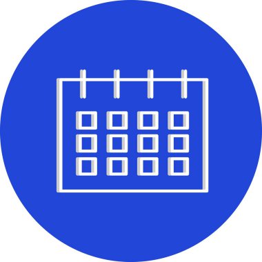 Beyaz arkaplanda vektör takvimi düz simgesi