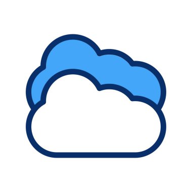 Beyaz arkaplanda düz bulut simgesi