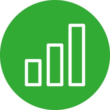 Beyaz arkaplan üzerindeki Graph düz simgesi